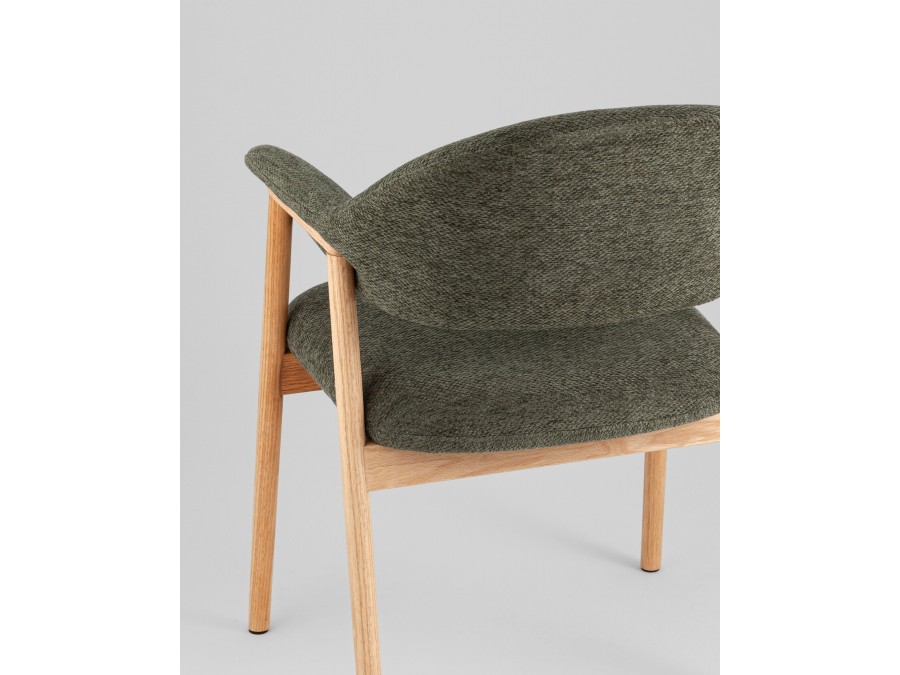 Стул обеденный Tavu с деревянными ножками зеленый