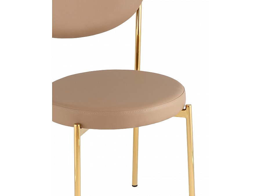 Стул Барбара NEW экокожа бежевая золотые ножки