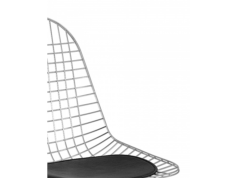 Стул обеденный Eiffel хромированный с черной подушкой