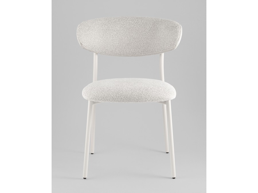 Стул обеденный Ayla серый белые ножки