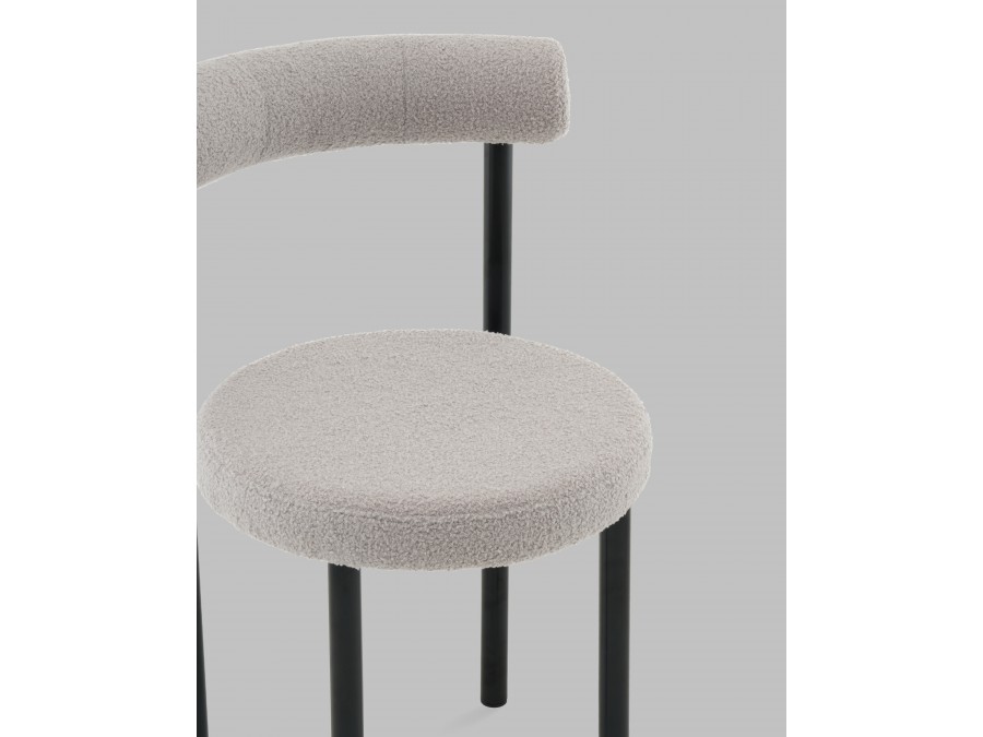 Стул обеденный Флорео букле светло-серый