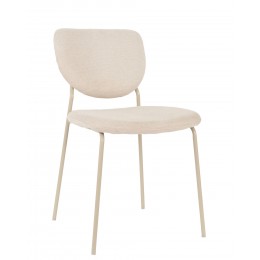 Стул обеденный Gigi шенилл бежевый кремовые ножки