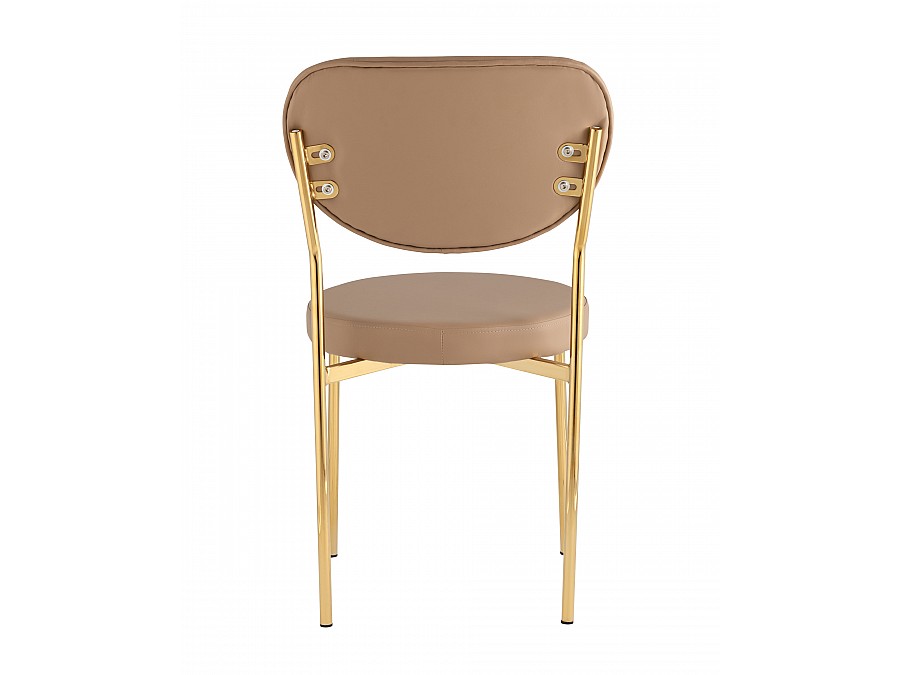 Стул Барбара NEW экокожа бежевая золотые ножки