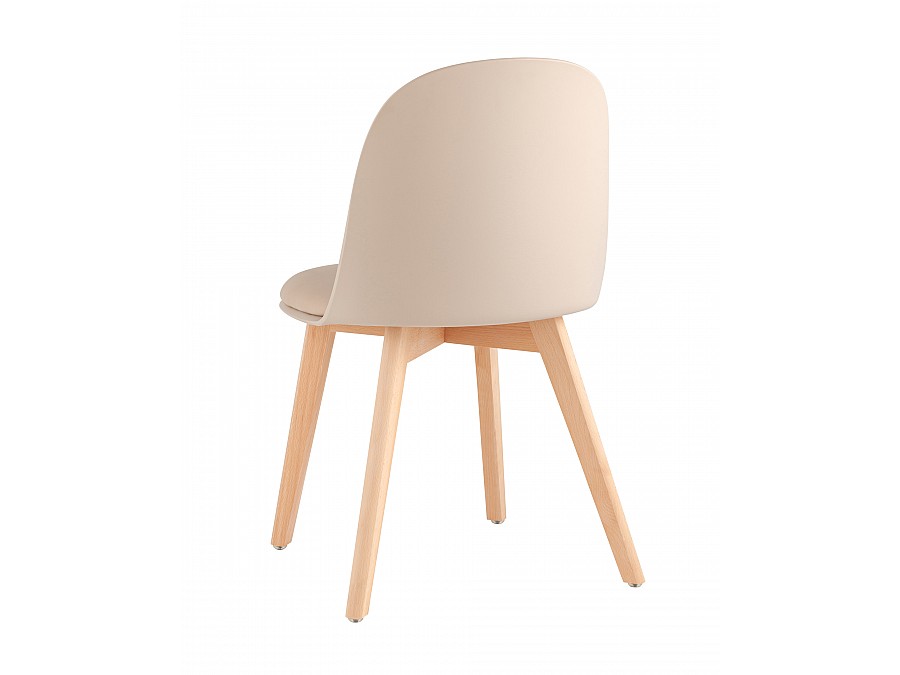 Стул Fog с подушкой бежевый деревянные ножки