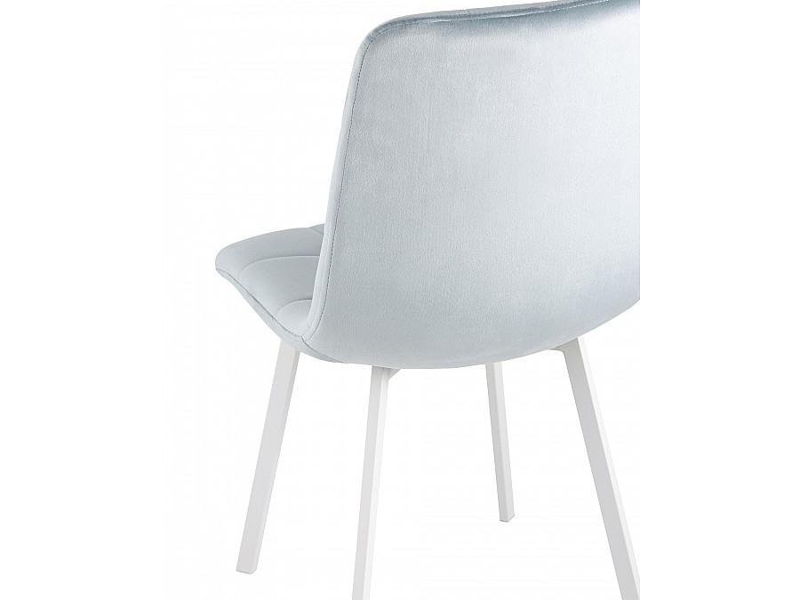 Стул Chilly велюр серо-голубой ножки белые