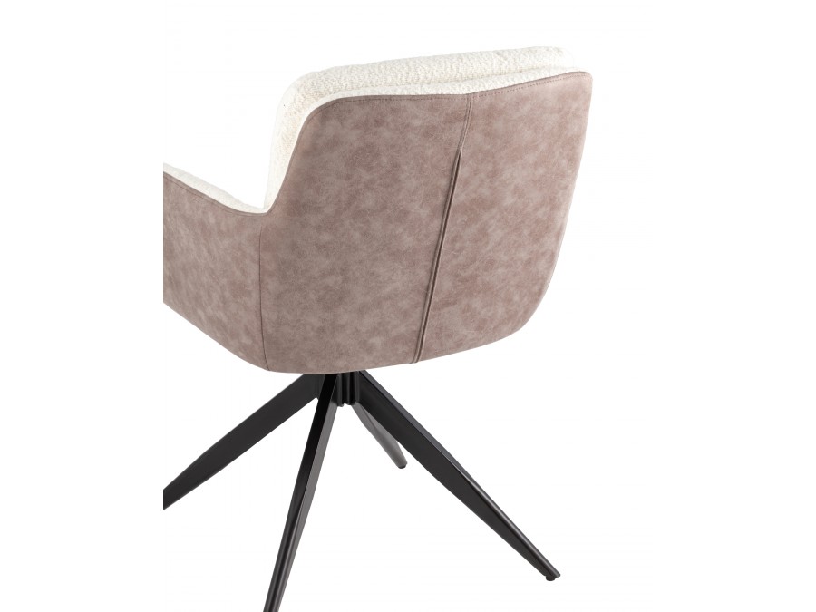 Стул обеденный Waldo молочный c бежевой экокожей