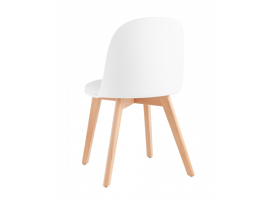 Стул Fog с подушкой белый деревянные ножки