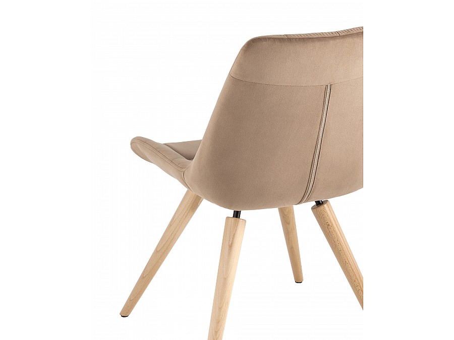 Стул Флекс на деревянных ножках велюр капучино