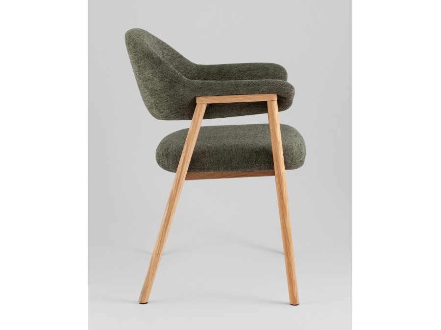 Стул обеденный Tavu с деревянными ножками зеленый