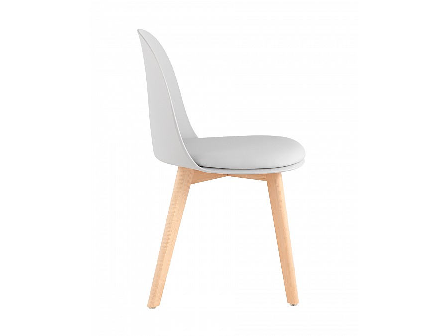 Стул Fog с подушкой светло-серый деревянные ножки