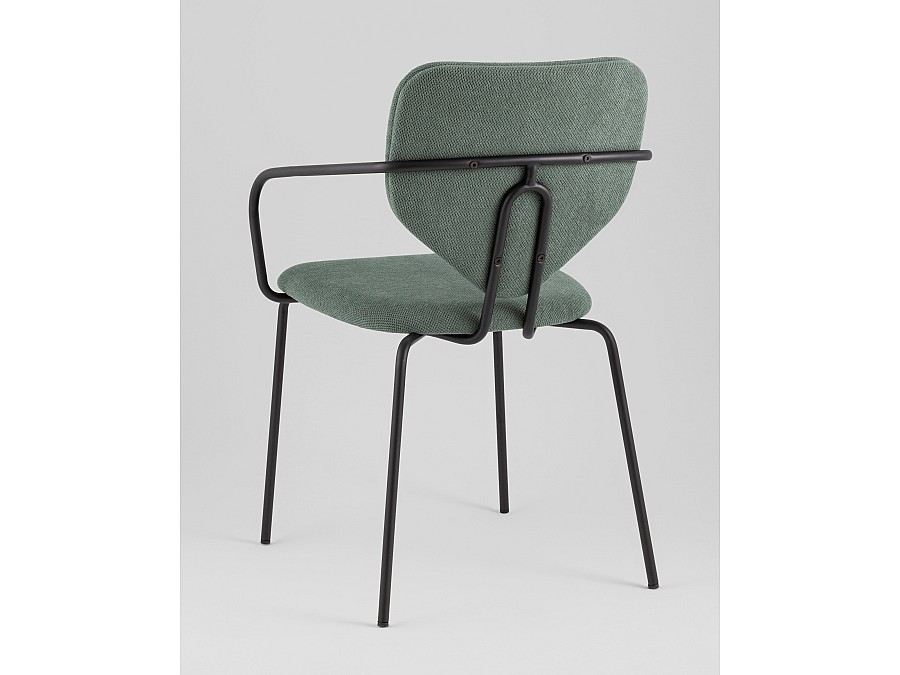 Стул обеденный Masey с подлокотниками зеленый