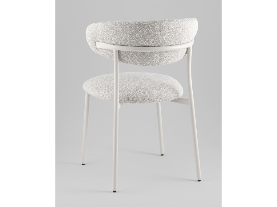 Стул обеденный Ayla серый белые ножки