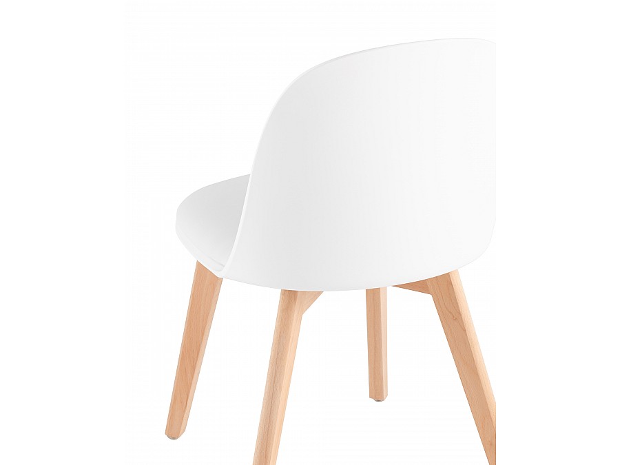 Стул Fog с подушкой белый деревянные ножки