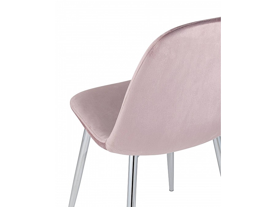 Стул Валенсия велюр розовый хромированные ножки