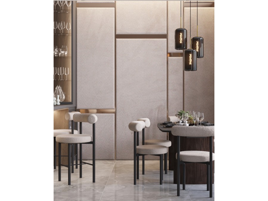 Стул обеденный Флорео букле светло-серый