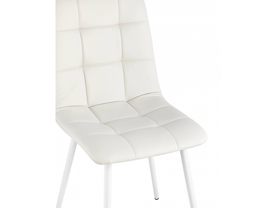 Стул Oliver экокожа белый белые ножки