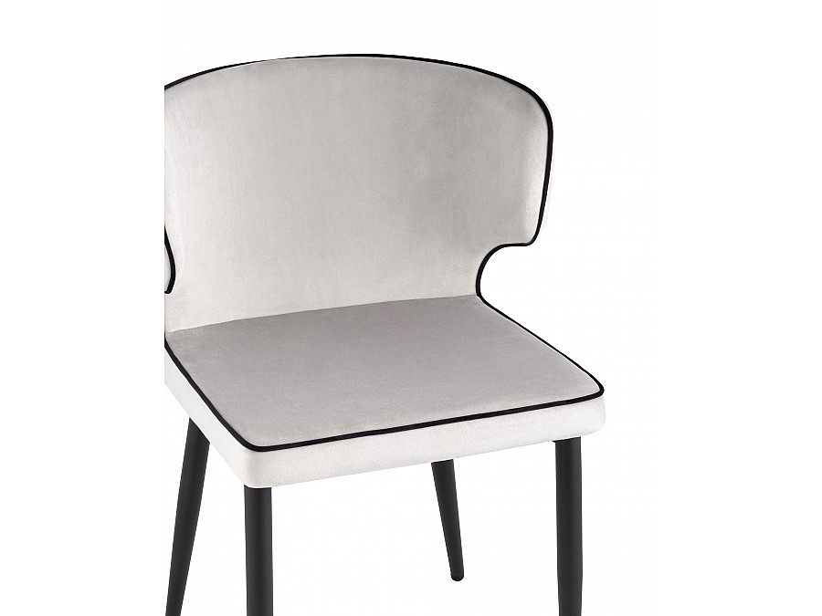 Стул Матео с кантом велюр светло-серый