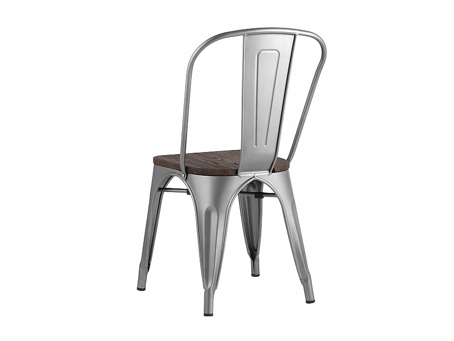 Стул TOLIX WOOD серебристый матовый