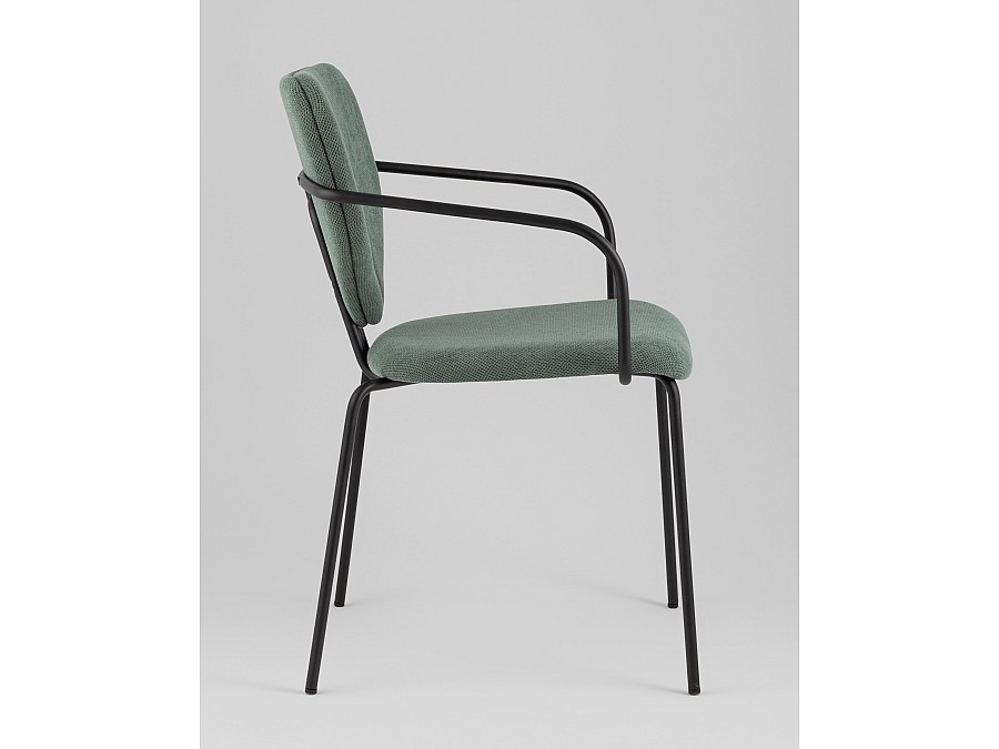 Стул обеденный Masey с подлокотниками зеленый