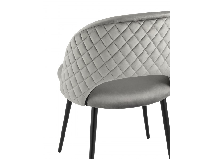 Стул Меган NEW велюр с ромбами серый