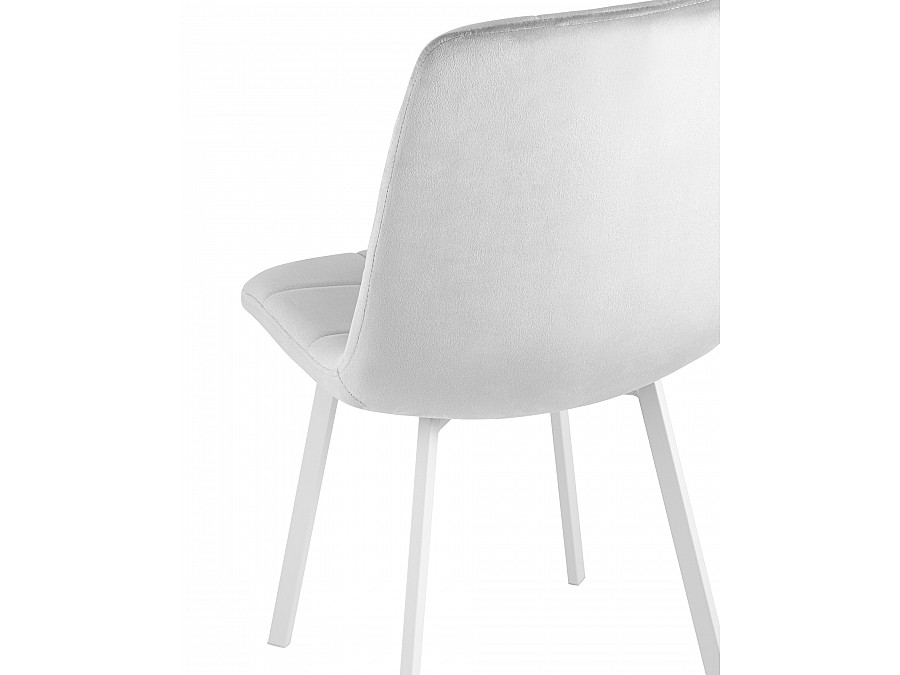 Стул Chilly велюр серебристый ножки белые