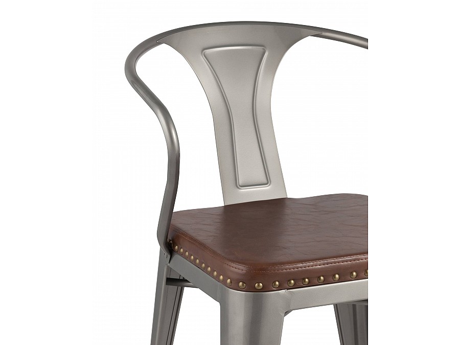 Стул TOLIX ARMS SOFT с подлокотниками серебристый