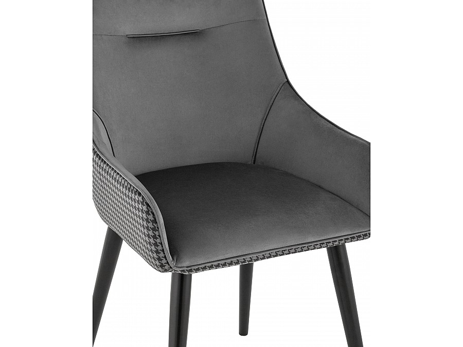 Стул Джоан велюр серый гусиная лапка