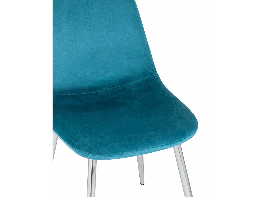 Стул Валенсия велюр темно-бирюзовый хромированные ножки