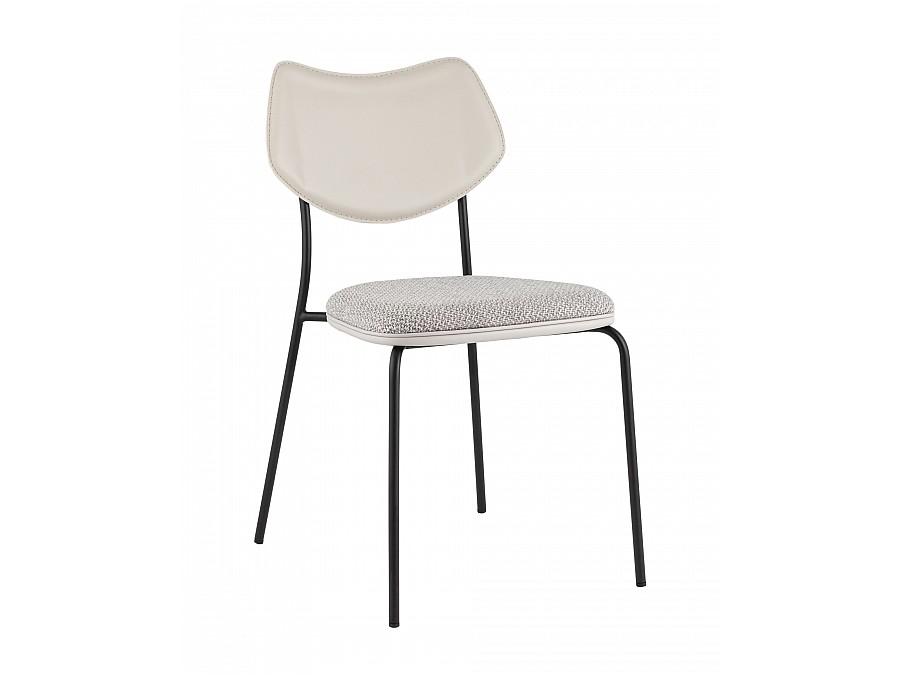 Стул обеденный Casey серый с серой экокожей