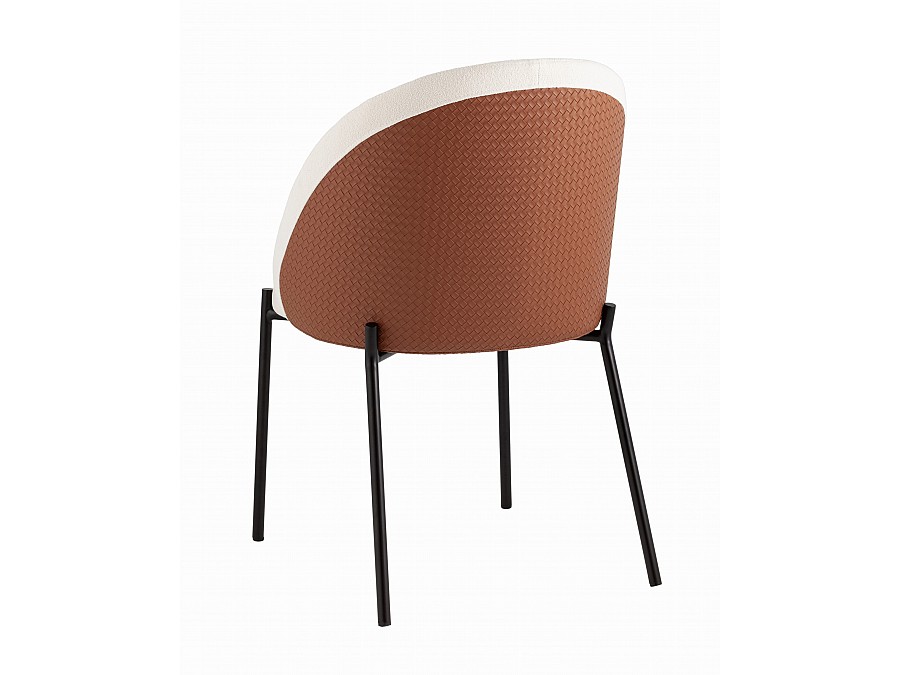 Стул обеденный Adelinde бежевый с коричневой экокожей