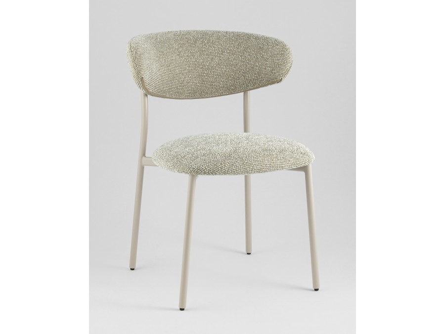 Стул обеденный Ayla бежево-зеленый кремовые ножки