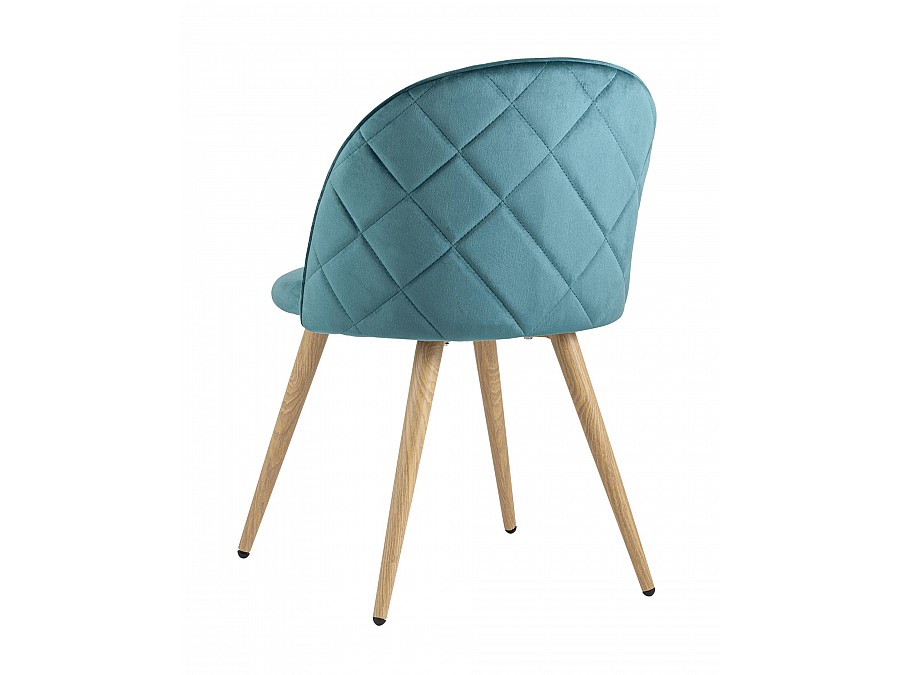 Стул Лион велюр с ромбами аквамарин
