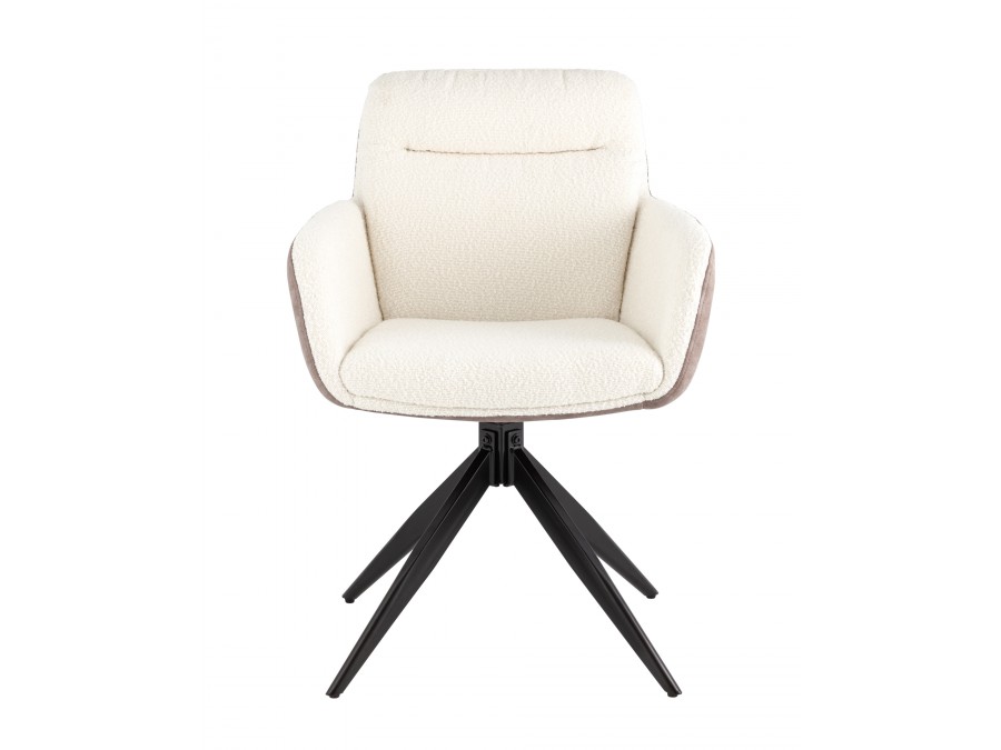 Стул обеденный Waldo молочный c бежевой экокожей