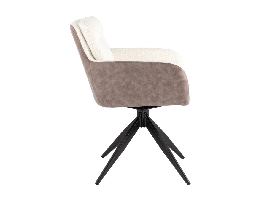 Стул обеденный Waldo молочный c бежевой экокожей