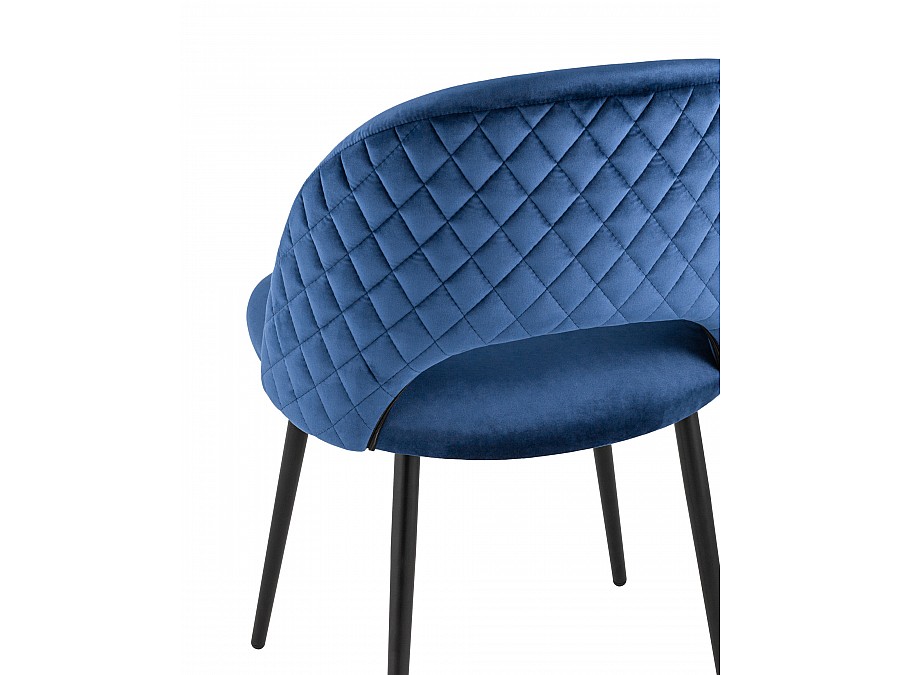 Стул Меган NEW велюр с ромбами синий