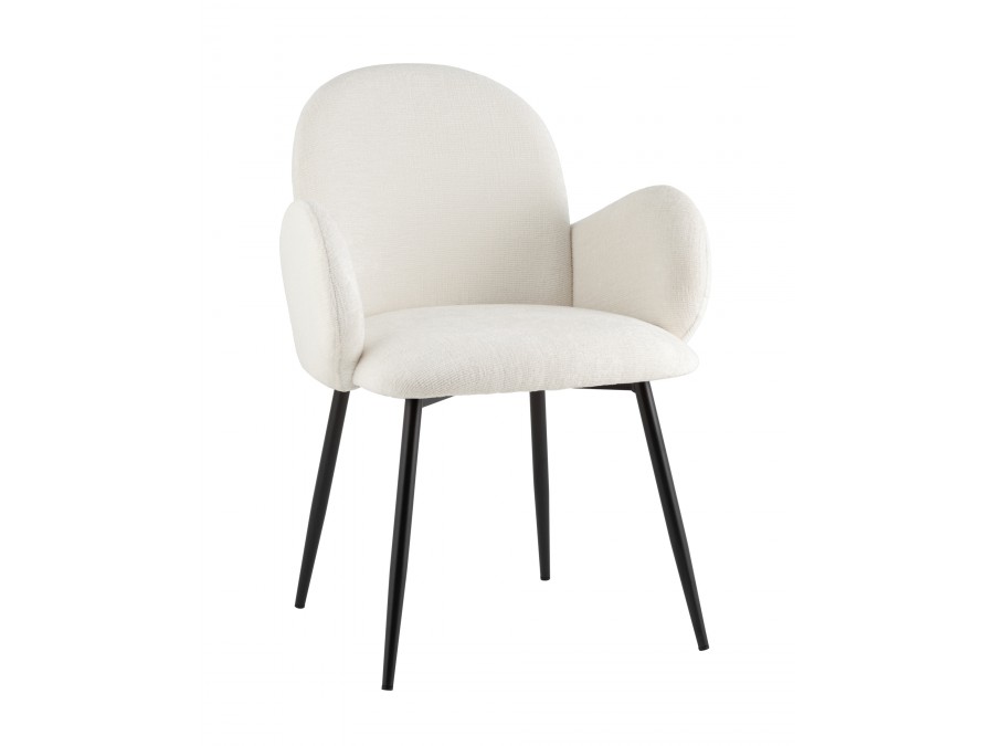 Стул обеденный Wave букле белый