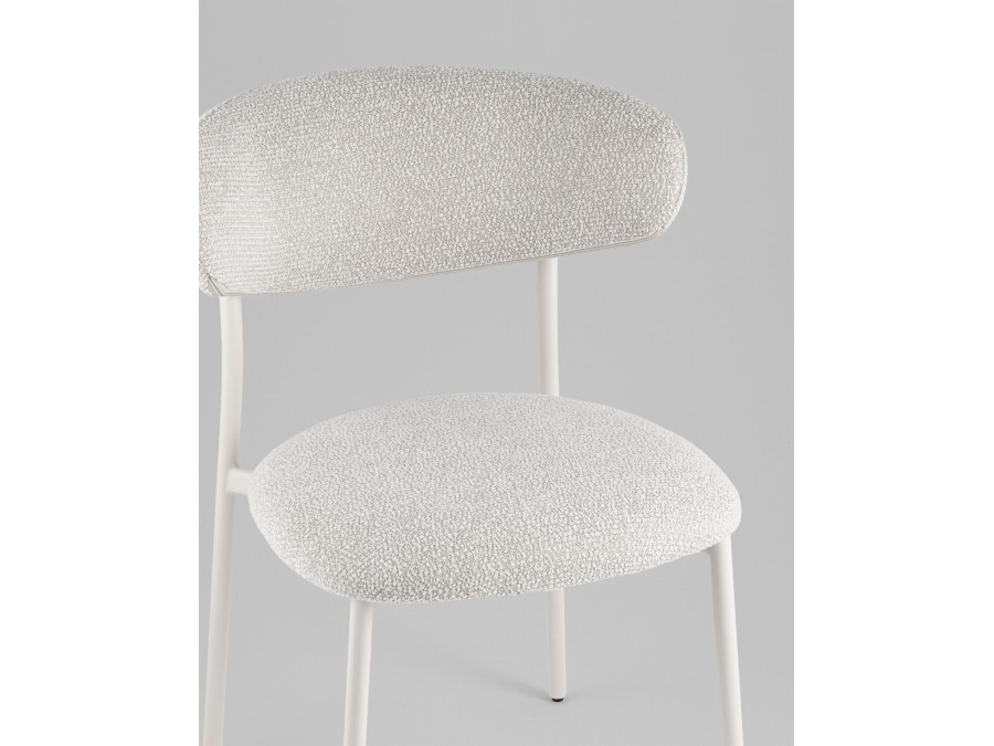 Стул обеденный Ayla серый белые ножки