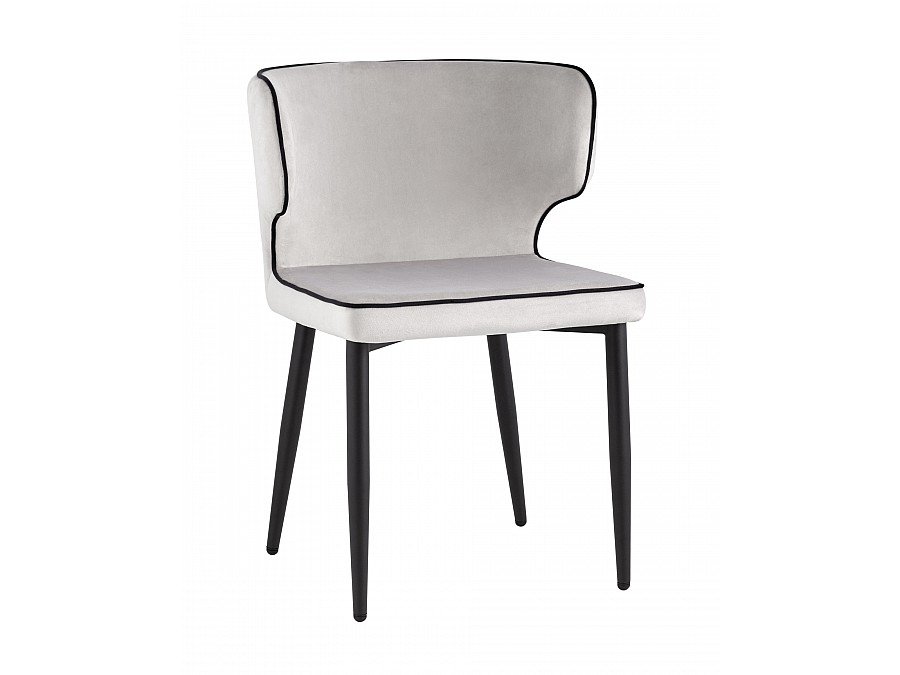 Стул Матео с кантом велюр светло-серый