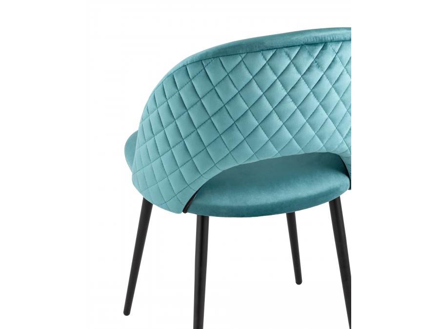 Стул Меган NEW велюр с ромбами сине-зелёный
