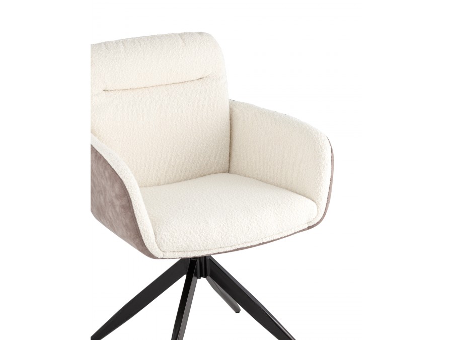 Стул обеденный Waldo молочный c бежевой экокожей