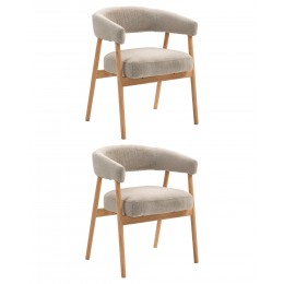 Стул обеденный Zubo с деревянными ножками бежевый 2 шт.