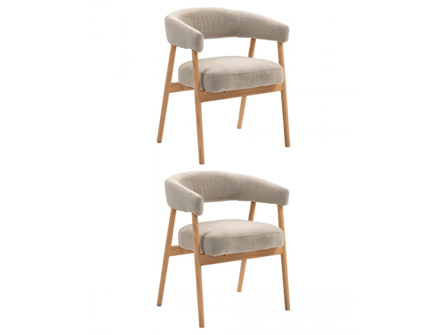 Стул обеденный Zubo с деревянными ножками бежевый 2 шт.