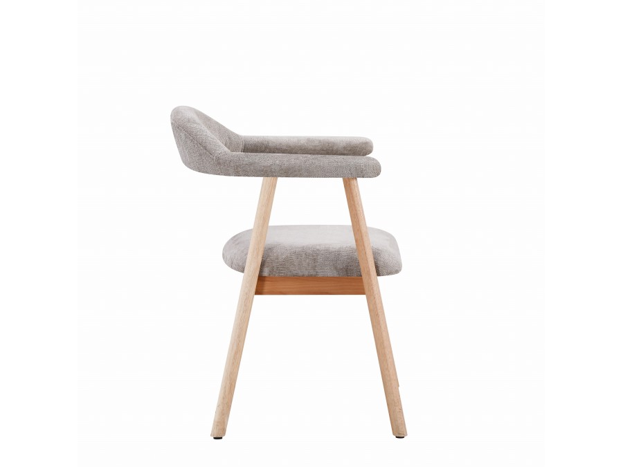 Стул обеденный Shredo серый шенилл светлое дерево 2 шт.