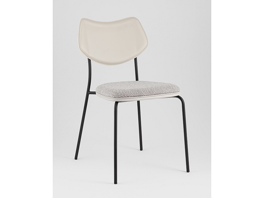 Стул обеденный Casey серый с серой экокожей