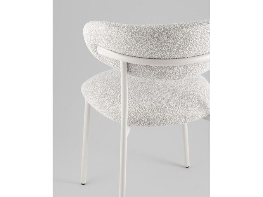 Стул обеденный Ayla серый белые ножки