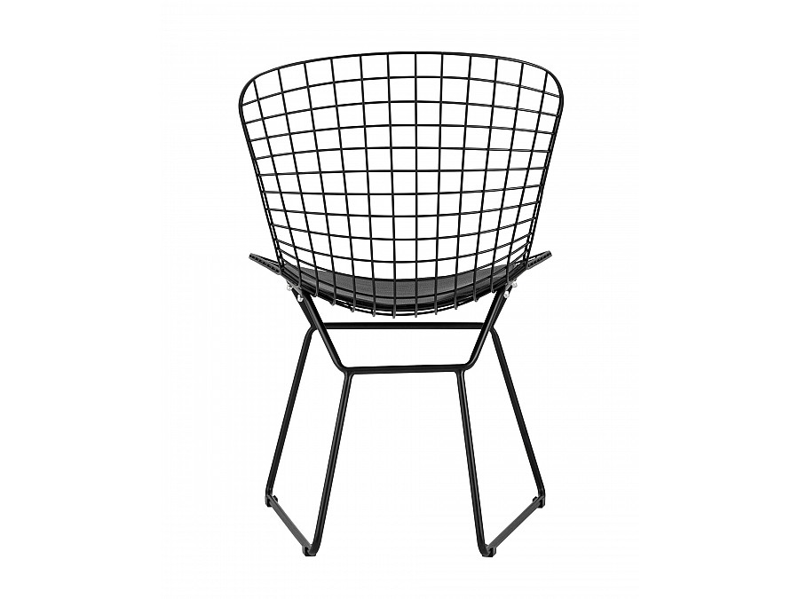 Стул обеденный Bertoia черный с черной подушкой