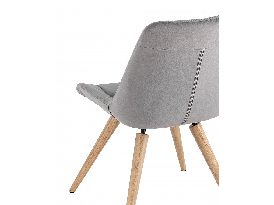 Стул Флекс на деревянных ножках велюр серый