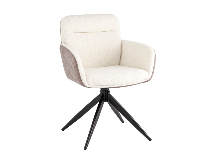 Стул обеденный Waldo молочный c бежевой экокожей