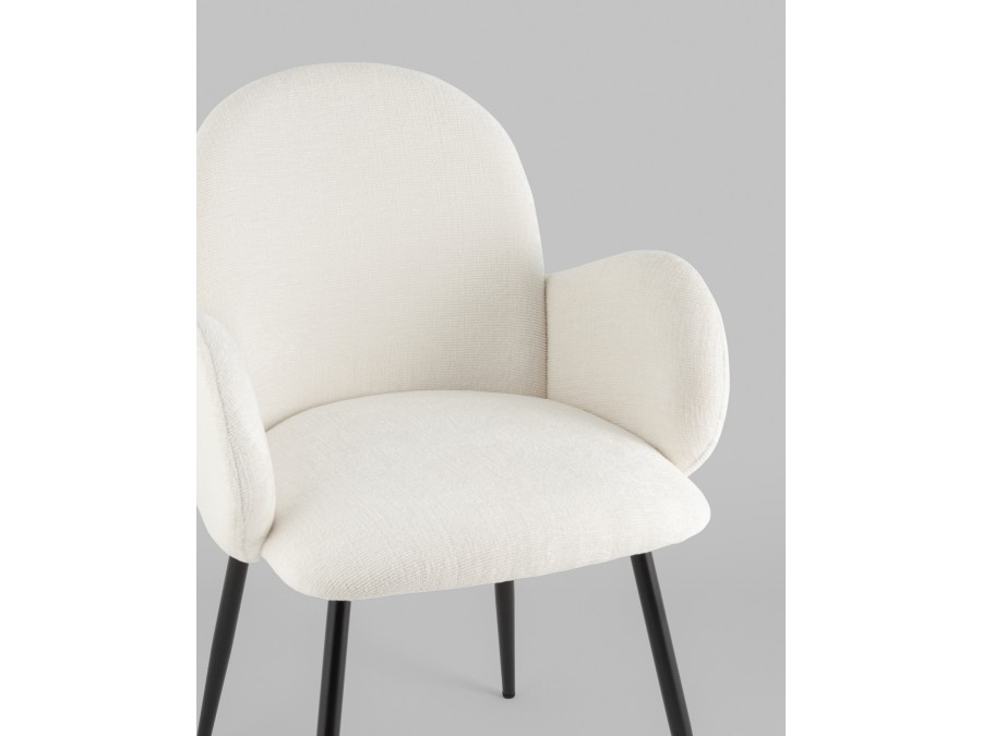 Стул обеденный Wave букле белый