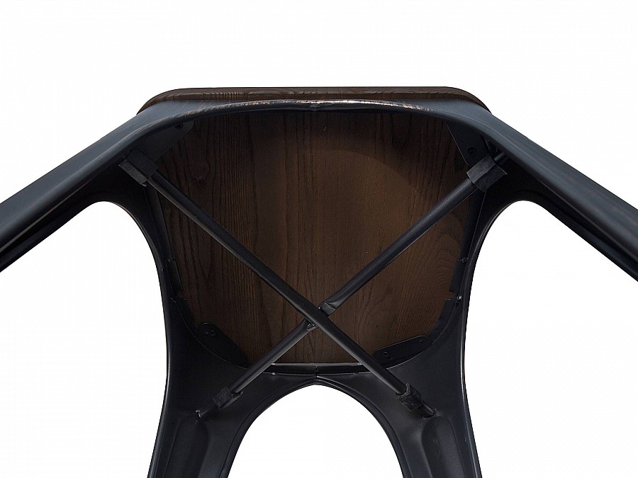 Стул TOLIX WOOD черный патина золото